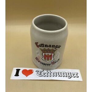 Tettnanger Kronen Bier Ceramic Beer Stein Germany Barware Mug & Sticker